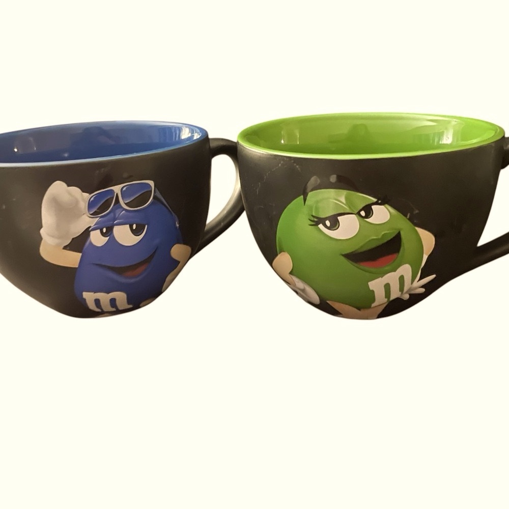 M&M'S Collectible Blue and Green Character Mugs